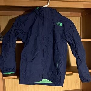 The North Face Boys Navy and Green Raincoat